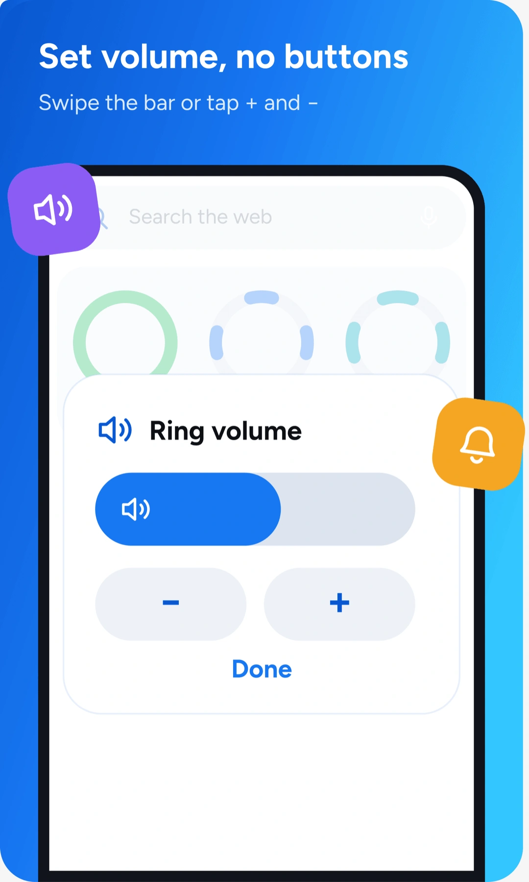 Sliders for brightness, media, ring and alarm volume